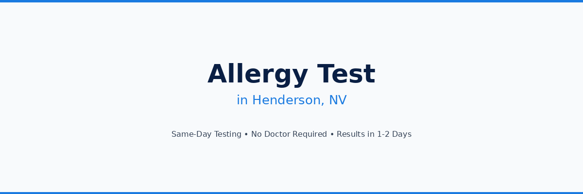 Allergy Testing in Henderson, NV
