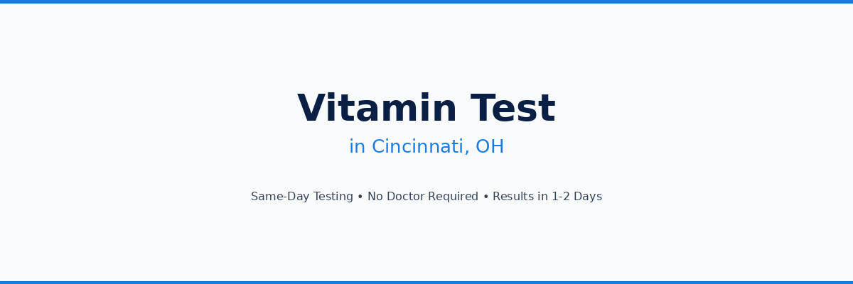 Vitamin Testing in Cincinnati, OH